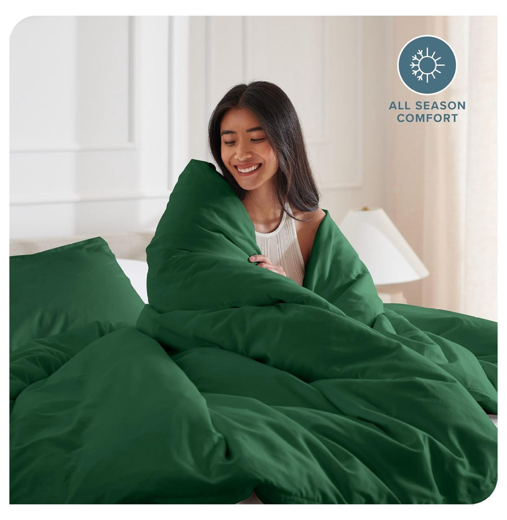 Bedding Duvet Cover Full Size - Premium 1800 Super Soft Collection - Lightweight, Cooling - Soft Breathable Bedding Duvet Cover (Full, Forest Green)