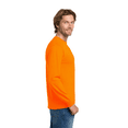 thumbnail image 4 of Gildan Heavy Cotton Hi Vis Work Shirt, ANSI High Visibility Long Sleeve T-Shirt, Safety Orange, 3XL, 4 of 5