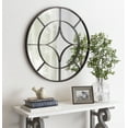 thumbnail image 7 of Kate and Laurel Angelis 30-Inch Round Industrial Modern Overlaid Metal Framed Wall Mirror, Black, 7 of 7