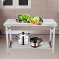thumbnail image 3 of Stainless Steel Table for Prep & Work, 24 x 59 Inches, Folding Commercial Heavy Duty Table with Adjustable Undershelf, for Commercial Kitchen, Restaurant, Hotel and Garage, 3 of 7