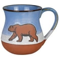 thumbnail image 2 of 15oz Rustic Ceramic Bear Mug - Glazed Stoneware Coffee Cup with Wildlife Design - Microwave Dishwasher Safe Gift for Outdoorsman,Home Decor - Blue & Brown, 2 of 14