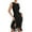 Black, variant on Women's Backless Pleated Midi Dress - Round Neck Sleeveless, Polyester, Party/Casual - S-L Sizes