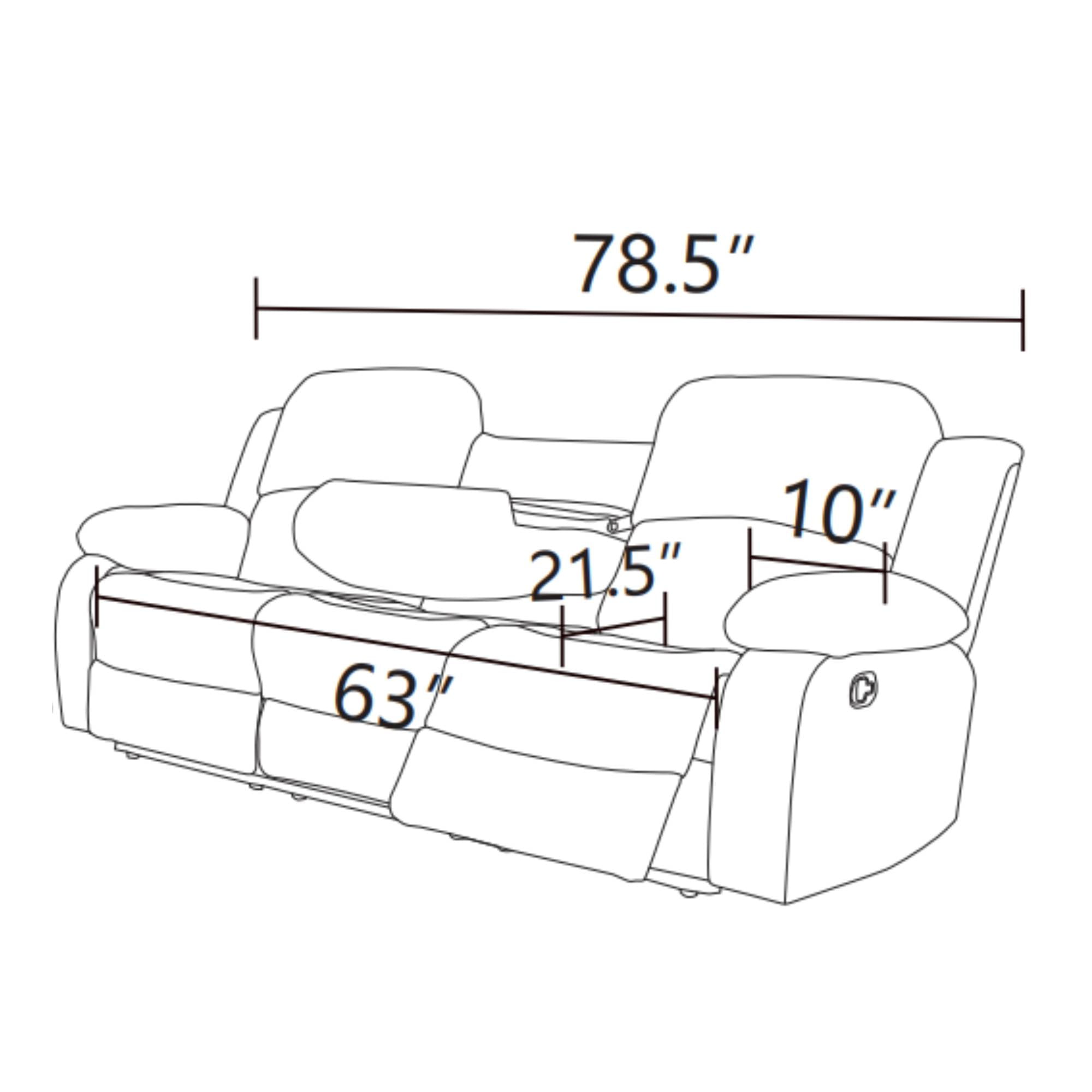 TrumanPick Manual Recliner Sofa Chair, Overstuffed 3 Seat reclining Armchair Home Theater Sofa Recliner for Living Room, Brown