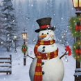 thumbnail image 5 of Creowell Snowman Christmas Winter Print Shower Curtain, Background for Showers and Bathtubs, 100% Polyester, Home Bathroom Decoration, Washable, with Hooks 69x72, 5 of 7