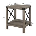 thumbnail image 4 of Farmhouse Metal-X End Tables with Lower Shelf in Gray Wash (Set of 2), 4 of 5