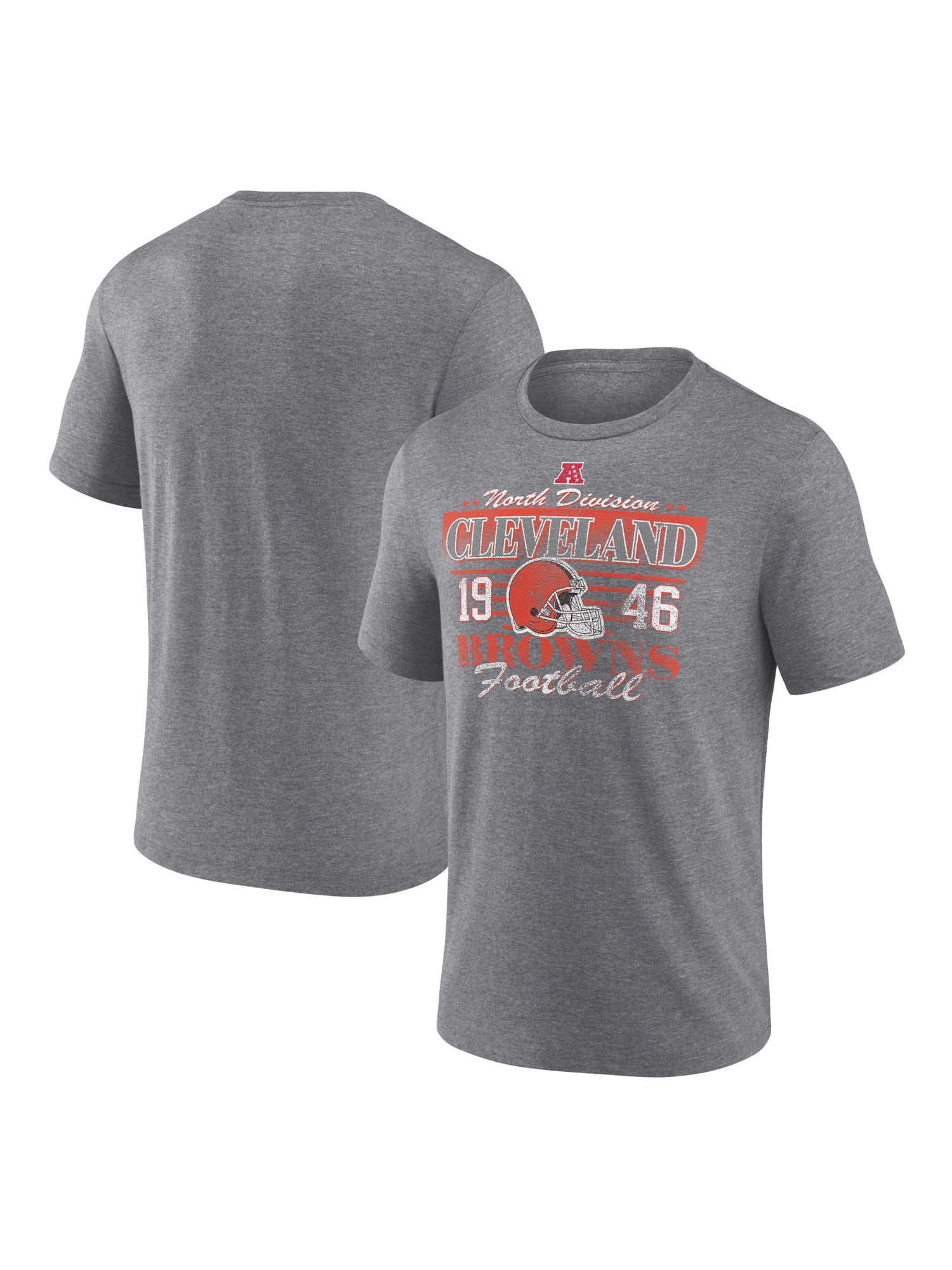 NFL Cleveland Browns Men's Synthetic Gray Heather Short Sleeve T-Shirt
