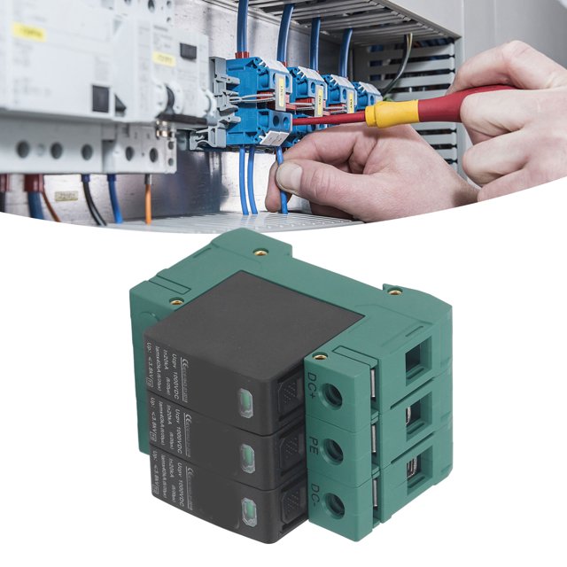 Descargador De Sobretensiones, 20-40KA 1000 V CC Carcasa De PC Dispositivo De Protección Contra Sobretensiones 3P Instalación En Riel De 35 Mm Protección Contra