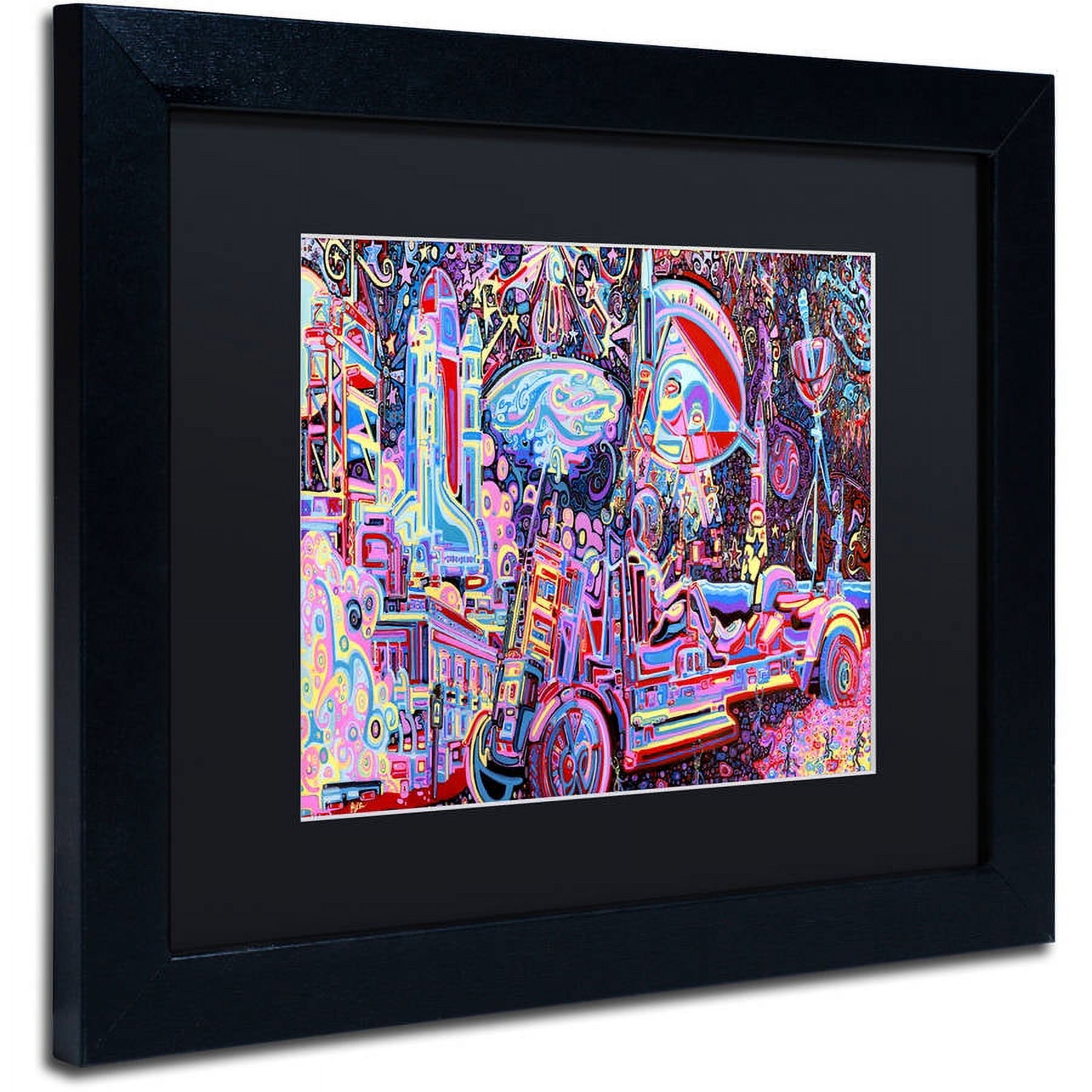 Trademark Fine Art "Moon Buggy" Canvas Art by Josh Byer, Black Matte, Black Frame
