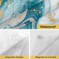 thumbnail image 4 of No Hook White Teal Marble Shower Curtain with Snap in Liner Set, Modern Abstract Art Marble Fluid Waterproof Fabric Bathroom Curtains with See Through Top Window, Hotel Style Standard 72 x 72 Inch, 4 of 9