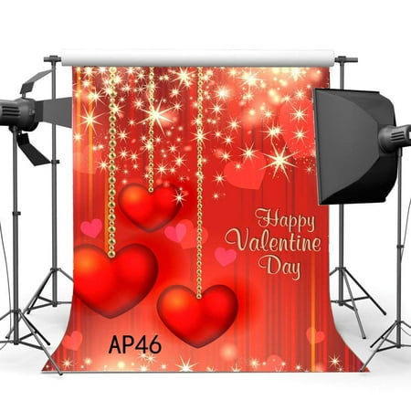 Image of ABPHOTO 5x7ft Photography Backdrops Bokeh Halos Twinkle and String Hearts Valentine s Day Seamless Newborn Baby Children Toddlers Kids Lover Wedding Party Event Portraits Photo