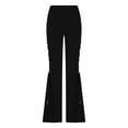 thumbnail image 4 of Women Goth Flare Pants Hollow Out Lace High Waist Bell Bottom Trousers Sexy Bandage Streetwear Pants, 4 of 6