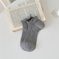 thumbnail image 2 of Floleo Women's Summer Ruffle Trim Ankle Socks Ribbed Knit Low Cut Casual Daily Wear Soft Breathable Thin Solid Color Bootie Liner Comfort Fit, 2 of 5