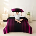 thumbnail image 3 of meiyoeat Modern Pink Striped Twin Bedding, Luxury Dark Gradient Duvet Cover Set for Boys, Pink, Black Reversible2 Pieces, 1 Duvet Cover and 1 Pillowcase, 3 of 7
