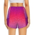 thumbnail image 3 of Picia Light Purple Glitter Pattern Women's 2 in 1 Athletic Running Shorts High Waisted Workout Casual Gym Sweat Shorts with Comfy Liner Zipper Pockets-Small, 3 of 9