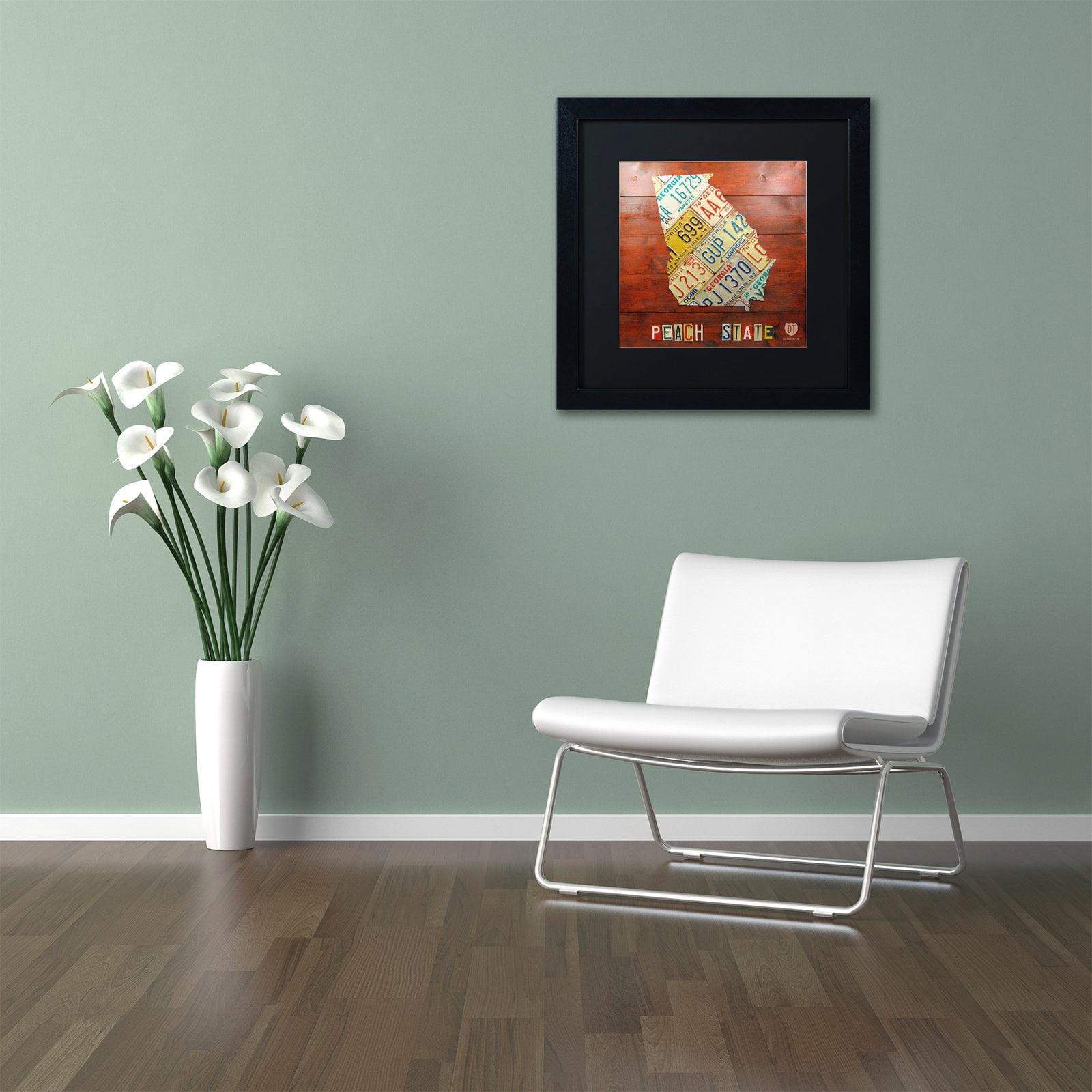 Trademark Fine Art 'Georgia Map' Canvas Art by Design Turnpike, Black Matte, Black Frame