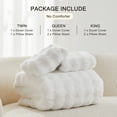 thumbnail image 5 of EMME Faux Fur Duvet Cover King Size, 3 Pieces Ultra Soft Fluffy Comforter Cover, Cozy Warm for Winter, Luxury Elegant Shaggy Bubble Design Bedding, 1 Duvet Cover & 1 Pillow Shams (King, White), 5 of 5