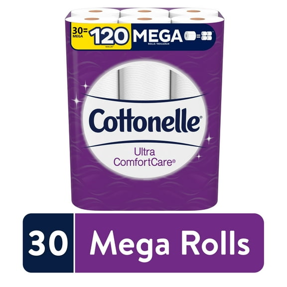 Cottonelle Ultra ComfortCare Soft Toilet Paper, 30 Mega Rolls, 268 Sheets per Roll (8,040 Total)
