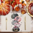 thumbnail image 2 of Halloween Placemats Set of 4 Black Grimace Pumpkin Place Mats Fall Placemat Bat Pink Bow Pumpkins Table Mats for Dining Kitchen Table Holiday Dinner Party Home Decorations 13x19 Inch, 2 of 8