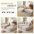 thumbnail image 4 of Muumblus Indoor Double Chaise Lounge Chair with Cup Holders, 69"W Oversized Deep Seat Cloud Sectional Sofa, Boneless Sleeper Sofa Bed, Camel Corduroy, 4 of 11