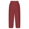 thumbnail image 5 of cfhntfmh Women Casual Lightweight Pants Drawstring Lace Side Eyelet Pants with Pockets Trendy Cropped Beach Pants, 5 of 6