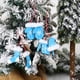 thumbnail image 2 of Naiovety 1 Juego de guantes colgantes de de Navidad, letrero de sombrero, adornos colgantes de puerta de árbol de Navidad de felpa Kits de decoración para fiestas Azul, 2 of 6
