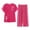 Hot Pink, variant on JFGHDG Womens 2 Piece Outfits Summer Cotton Linen Casual Matching Sets Loose Fit Short Sleeve Gauze Tops and Wide Leg Pants X4 Blue XL