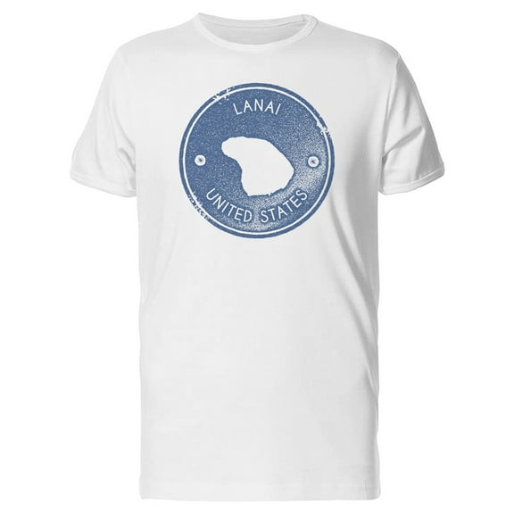 Lanai Cool Grunge Map, Usa T-Shirt Men -Image by Shutterstock, Male Large