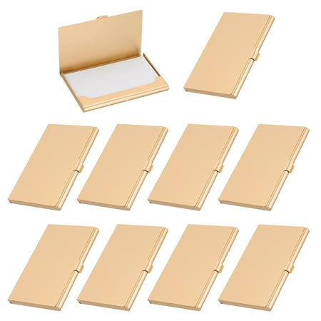 Business Card Holder 10Pcs Aluminum Metal Card Case Card Holder Golden