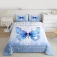thumbnail image 2 of Castle Fairy Flying Butterfly 2Pcs Bedding Comforter Set for Teens Women Girls Boys,Abstract Splash Glitter Twin Comforter Sets,Romantic Ombre Breathable Bedding Set,Ultra Soft Home Decor, 2 of 8