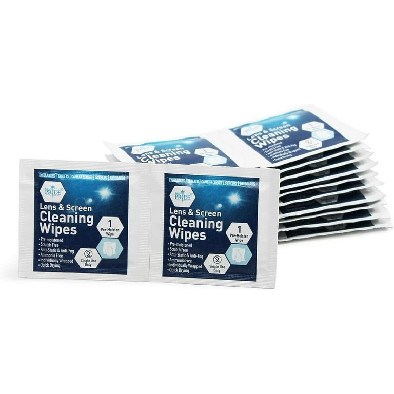 MEDPRIDE Lens Wipes Anti Fog, Anti-Static Screen & Eyeglass Cleaning Wipes,  100-Pack