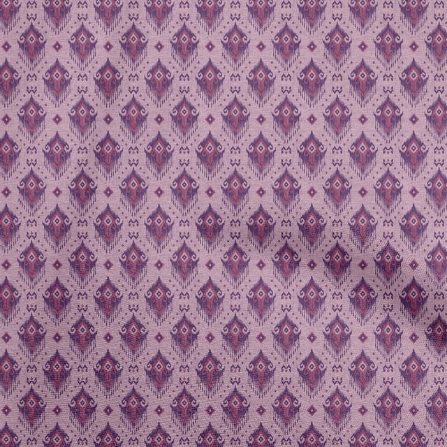 oneOone Rayon Light Pink Fabric Asian Ikat Sewing Material Print Fabric By The Yard 56 Inch Wide