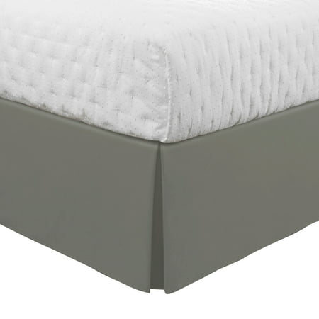 Luxury Hotel Classic Tailored 14" Drop Silver Bed Skirt, Queen