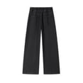 thumbnail image 4 of Jeans for Men Distressed Baggy Denim Pants Washed Streetwear Straight Wide Leg Jeans (Black XXXL), 4 of 5