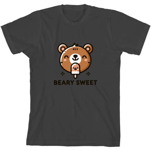 Beary Sweet Youth Charcoal Crew Neck Short Sleeve Tee-Medium