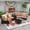 Beige, variant on MEISSALIVVE 6-Piece Half-Moon Curved Outdoor Patio Furniture Set, Sectional Conversation Sofa with Wood Armrests, Coffee & Side Tables for Backyard Deck Garden, Beige