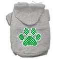 thumbnail image 4 of Pet Dog  Cat Hoodie Screen Printed, "Green Swiss Dots Paw", 4 of 10