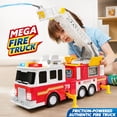 thumbnail image 2 of JOYIN Camión de bomberos extra grande para niños y niñas con escalera de 33 pulgadas, luces, sirenas y botones realistas, motor de camión de bomberos grande para niños mayores de 3 años, regalo de cum, 2 of 5