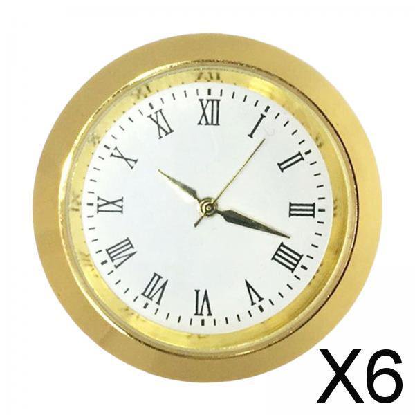 Inserto de Reloj Clásico Soledad Suministros de Bricolaje Mini Reloj Decorativo 35 mm 6 Piezas
