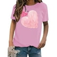 thumbnail image 4 of Meichang T-Shirts Graphiques pour Femmes T-Shirts de la Saint-Valentin Imprimé Cœur Manches Courtes Hauts Mignons Col Rond T-Shirts Décontractés de Vacances T-Shirts de la Saint-Valentin, 4 of 4