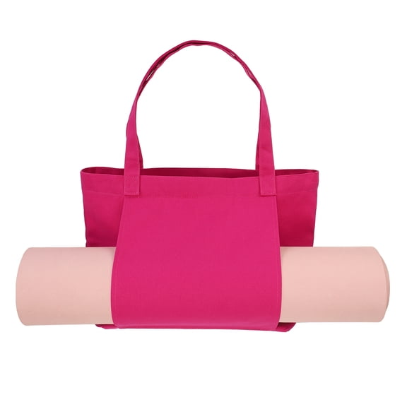 Yoga Bag for Women, 1 Pcs Tote Bag with Yoga Mat Bags Carrier Pilates Shoulder Canvas & Rose Red - Fitting for (Office/Outdoor/Gym/Training/Travel/Pilates/Workout)