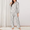 thumbnail image 2 of Fotbe Rabbit And Heart Conjunto de Pijama de Manga Larga para Mujer con Estampado, Ropa de Dormir de 2 Piezas, Conjunto de Casa Suave y Cómodo con Bolsillos-Large, 2 of 7