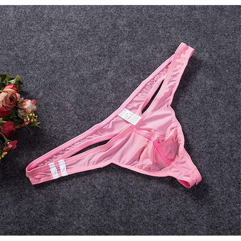 Kiapeise New Ice Silk Sexy Mens Bikini Swimwear Elastic Briefs Thongs  G-String Underwear 