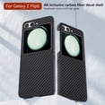thumbnail image 2 of Aramid Fiber Case for Samsung Galaxy Z Flip 6 Case Aramid Fiber Thin Fit Slim Minimalist 6 FT Military Grade Drop Protection Case with Wireless Charging, Black, 2 of 12
