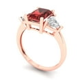 thumbnail image 2 of Clara Pucci 14K Rose Gold 2.82ct Garnet Three-Stone Ring for Women, 2 of 8