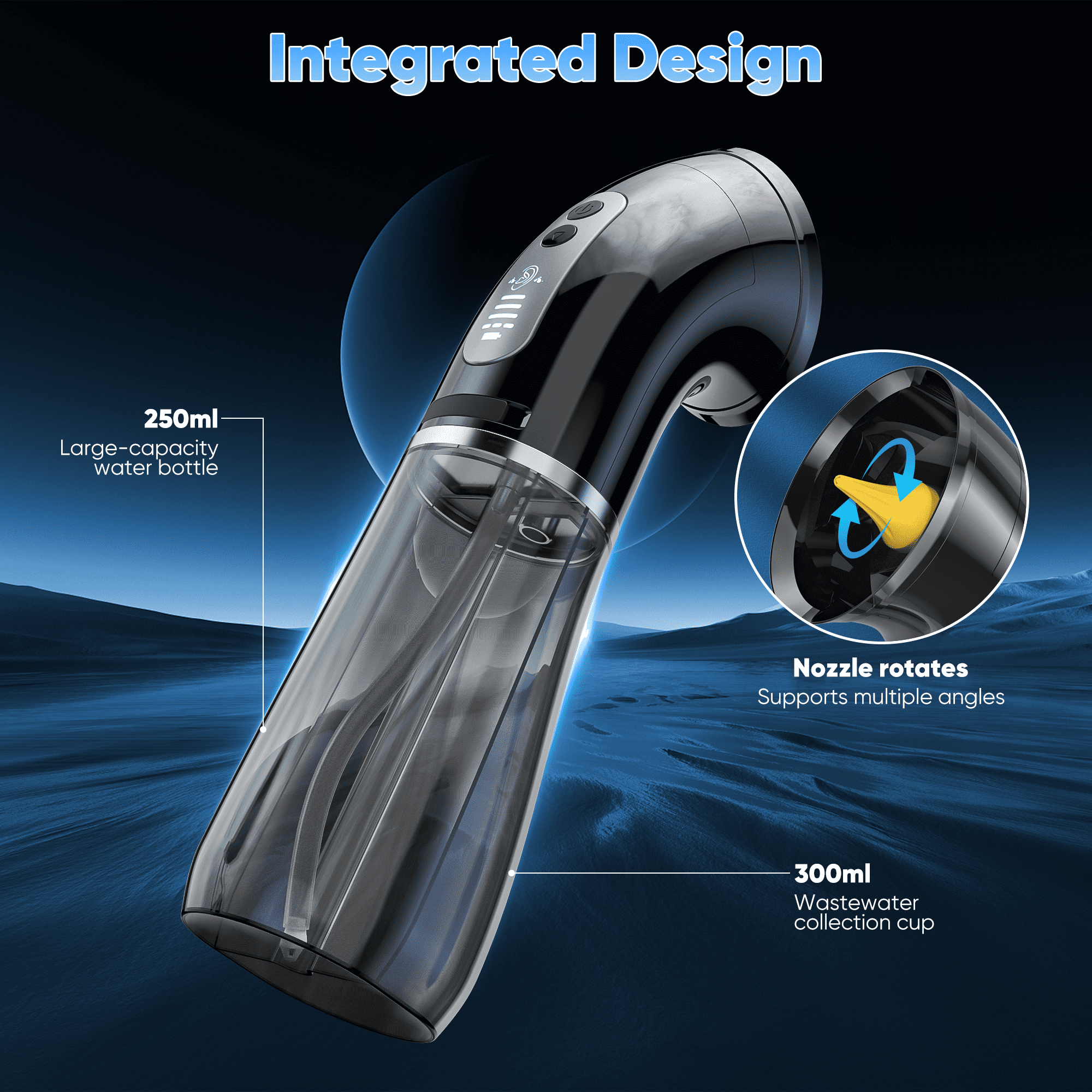 VIIWII Electric Ear Wax Removal Tool with 2-in-1 Dual Water Tank 3 Pressure Modes Ear Cleaner Kit for Adults Waterproof Ear Irrigation Flushing System 12 Wash Tips USB-C Cable Black