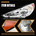 thumbnail image 2 of Headlight Assembly Compatible with 2011-2014 Hyundai Sonata 4 Door Sedan w/Projector Halogen, Not Fit for Hybrid Models, Chrome Housing with Amber Reflector, 2 of 8