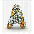 thumbnail image 3 of Ambesonne Letter a Shower Curtain, Sports Balls Stacked, 69"Wx84"L, Multicolor, 3 of 3