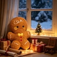 thumbnail image 6 of LXGGDDO Gingerbread Man Merry Christmas Throw Pillow, Christmas Decorative Plush Pillow for Couch Living Room Bed, Beige, 6 of 6