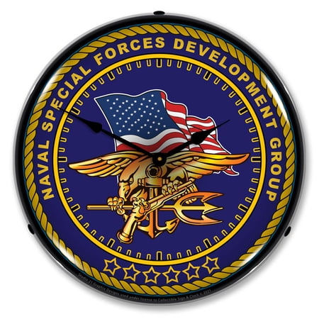 Collectable Sign and Clock Navy Seals LED Lighted Premium Wall Clock