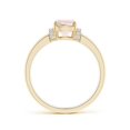 thumbnail image 2 of ANGARA Natural Cushion 1.2 ct Morganite Ring with Diamond Collar in 14K Yellow Gold for Women | Birthday, Anniversary, Jewelry Gift for Women | Natural Morganite Ring, 2 of 7